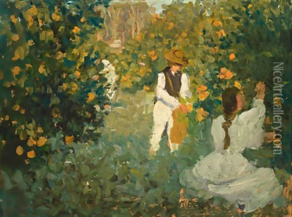 The Orange Pickers Oil Painting - Emanuel Phillips Fox