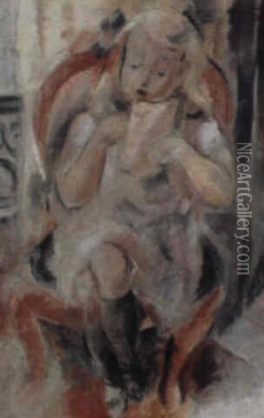 Young Girl Reading Oil Painting - Jules Pascin