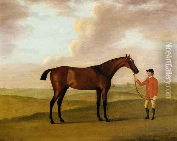 Captain Dennis O'Kelly's Basilimo Held By A Groom I Oil Painting - Francis Sartorius