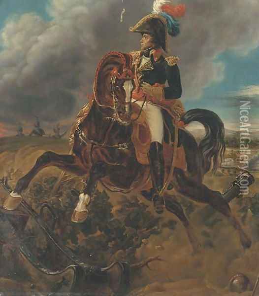 General Murat in the midst of a melee Oil Painting - French School