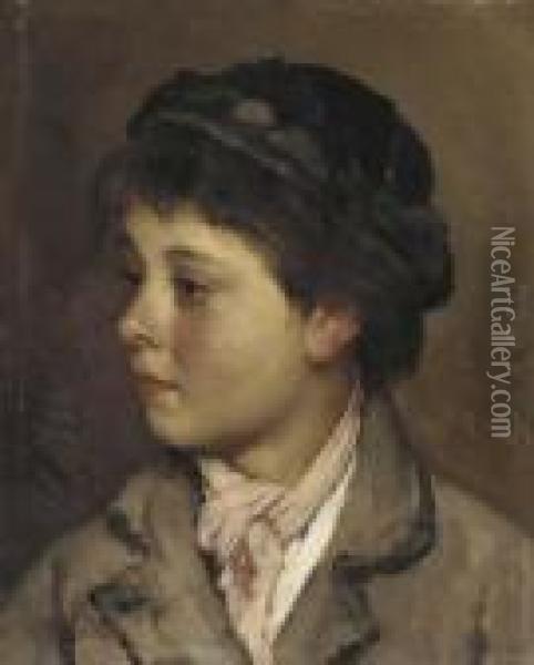 Head Of A Young Boy Oil Painting - Eugene de Blaas