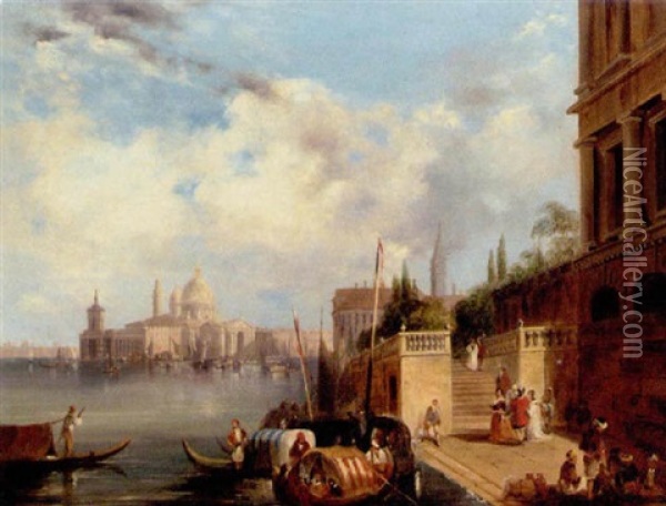Santa Maria Di Salute, Venice Oil Painting - Edward Pritchett