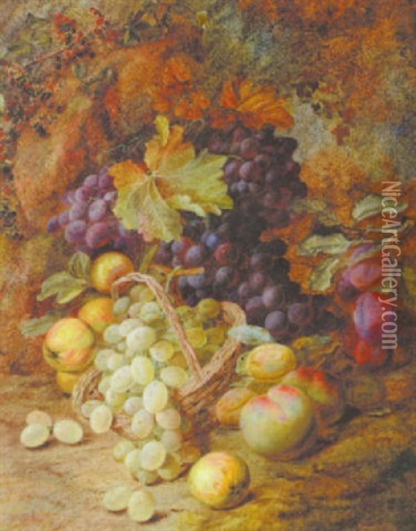 Fruit And Berries By A Bank Oil Painting - Vincent Clare