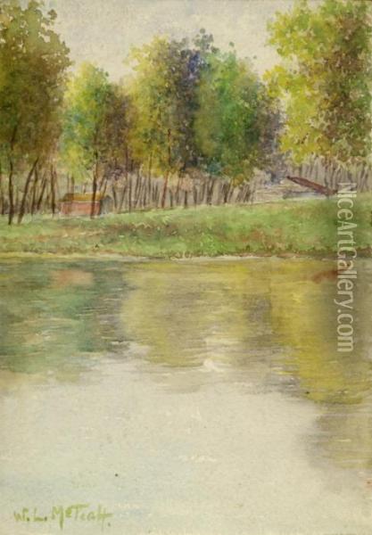 Landscape With Stream Oil Painting - Willard Leroy Metcalf