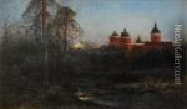 Aftonstamning Vid Gripsholms Slott Oil Painting - Johan Kindborg