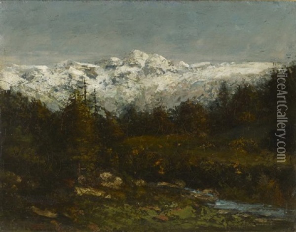 Paysage En Gruyere Suisse, 1875-1876 Oil Painting - Gustave Courbet