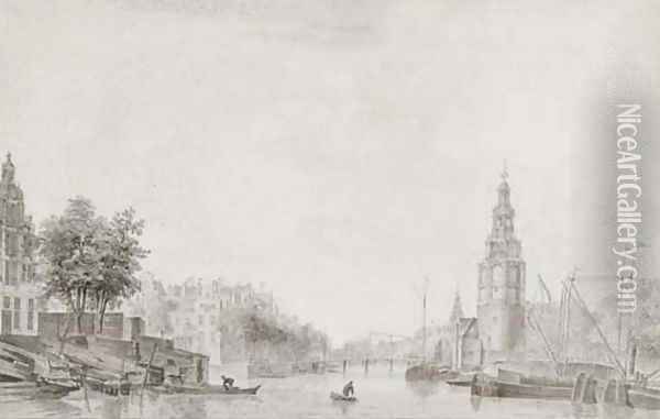 View of the Oudeschans, Amsterdam Oil Painting - Pieter Van Liender