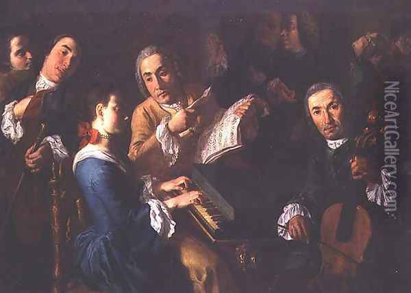 The Concert, c.1755 Oil Painting - Gaspare Traversi