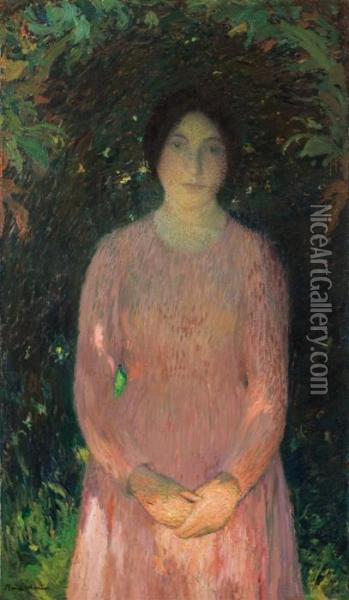 Portrait Of A Woman Oil Painting - Henri Martin