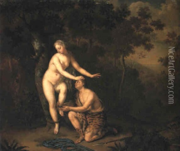 Amyntas And Sylvia Oil Painting - Willem van Mieris