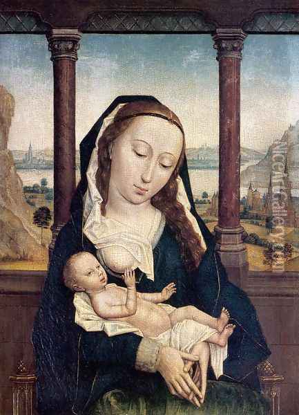 The Virgin and Child (attributed to Marmion) 1465-75 Oil Painting - Simon Marmion