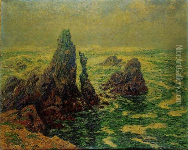 Belle-ile En Mer, Les Aiguilles Oil Painting - Henry Moret