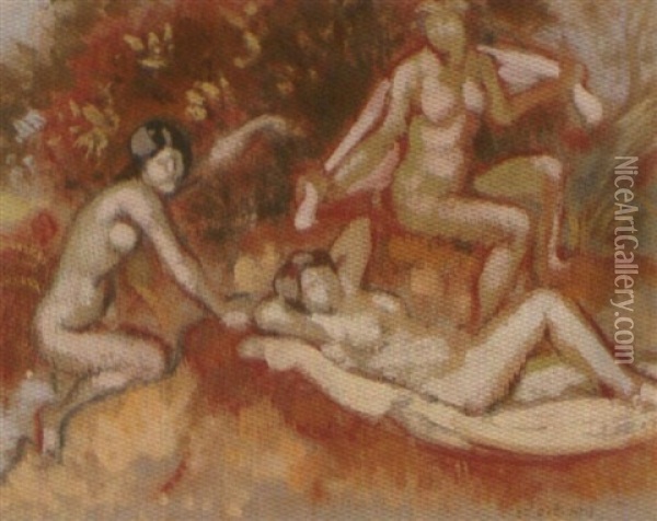 Baadsters - Baigneuses Oil Painting - Georges Lemmen