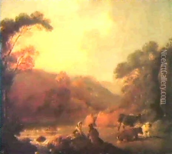 Im Schottischen Bergland Oil Painting - Julius Caesar Ibbetson
