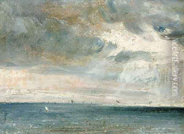 Study of Sea and Sky ( A Storm off the South Coast) Oil Painting - John Constable
