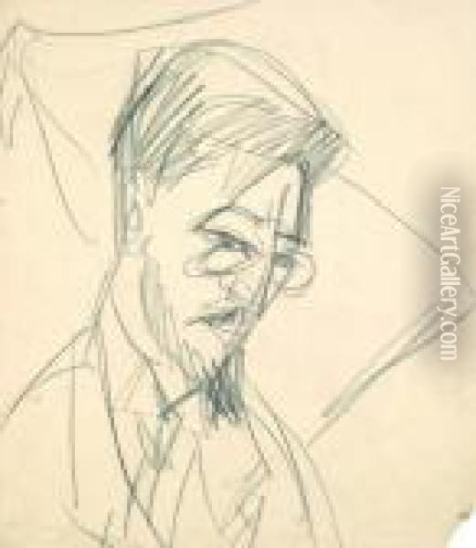 Bildnis Alfred Doblin Oil Painting - Ernst Ludwig Kirchner