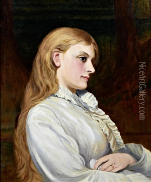 A Moments Reflection Oil Painting - Charles Sillem Lidderdale