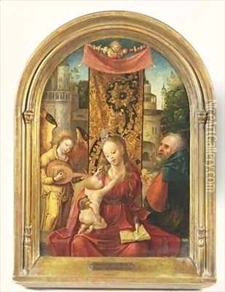 The Madonna and Child Enthroned Oil Painting - Joost de Beer