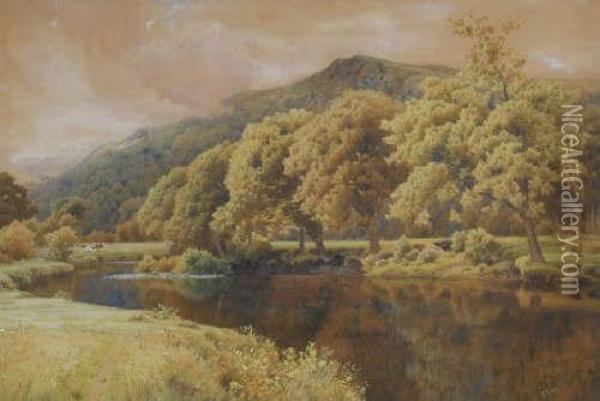 Near Bettws-y-coed Oil Painting - Peter Ghent
