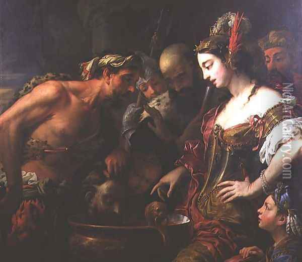 Queen Tomyris with the Head of Cyrus the Great Oil Painting - Antonio Zanchi
