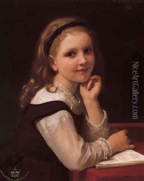 Young Schoolgirl Oil Painting - William-Adolphe Bouguereau