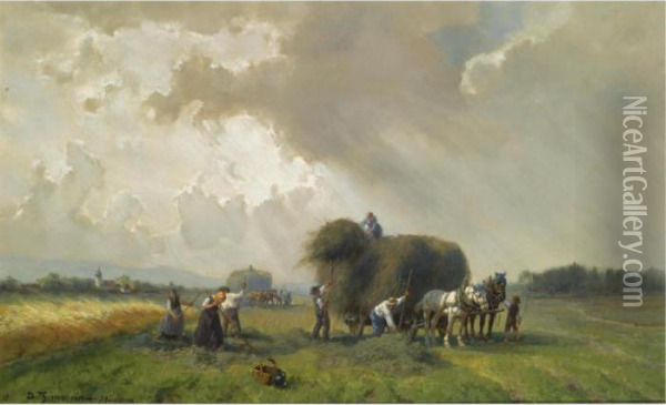 The Hayharvest Oil Painting - Desire Tomassin