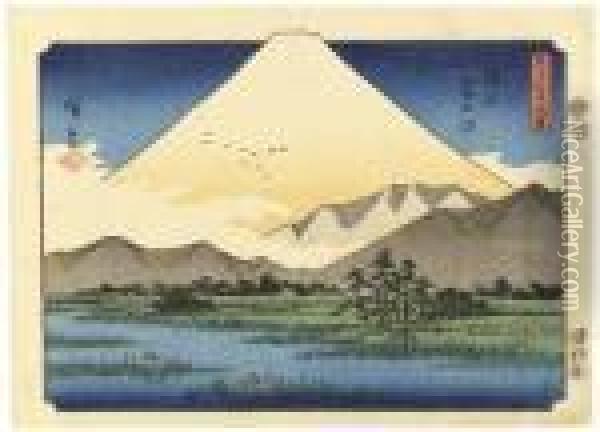 Fuji Sanjurokkei (the Thirty-six Views Of Mount Fuji) Oil Painting - Utagawa or Ando Hiroshige