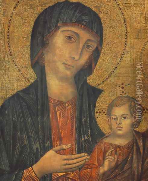 The Madonna in Majesty (Maestà) [detail #1] Oil Painting - (Cenni Di Peppi) Cimabue