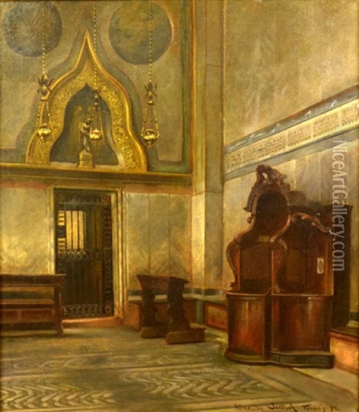 Interior Of Venetian Church Oil Painting - Alexander Jakesch