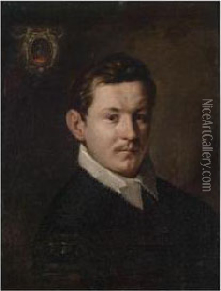 Portrait Of An Young Man Oil Painting - Hans Von Aachen