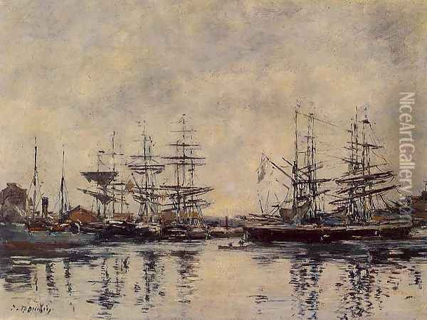Deauville, the Harbor Oil Painting - Eugene Boudin