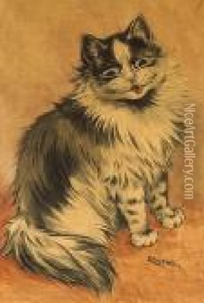 The Cat Who Got The Cream Oil Painting - Louis William Wain