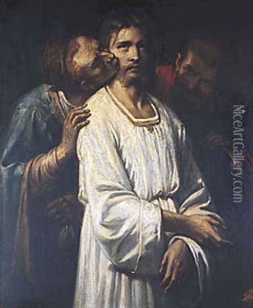 Le Baiser de Judas (The Kiss of Judas) Oil Painting - Thomas Couture