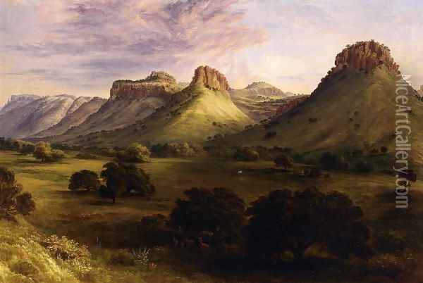 View in the Canyon of the Coppermines, Santa Rita, New Mexico Oil Painting - Henry Cheever(s) Pratt