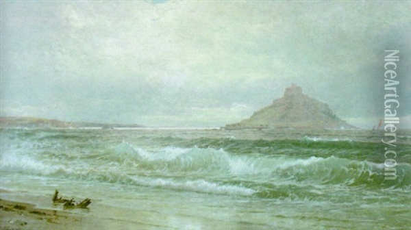 Island Off The Coast Oil Painting - William Trost Richards