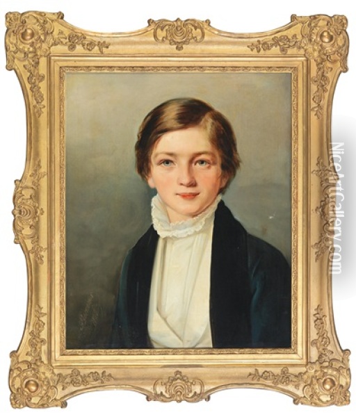 Portrait Of A Boy Oil Painting - Aristides Oeconomo