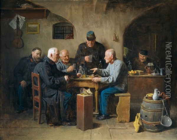 Geselliges Beisammensein Oil Painting - Friedrich Ritter von Malheim Friedlaender