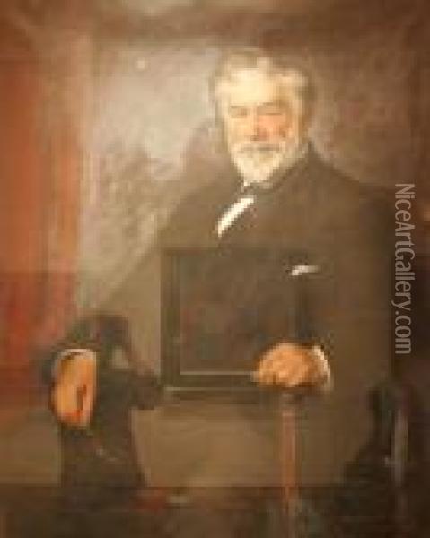 Portrait Of Alfred Large, Seated Oil Painting - William Mason Brown