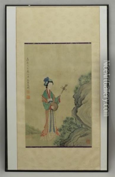 Chinese Painting On Silk Oil Painting -  Gai Qi