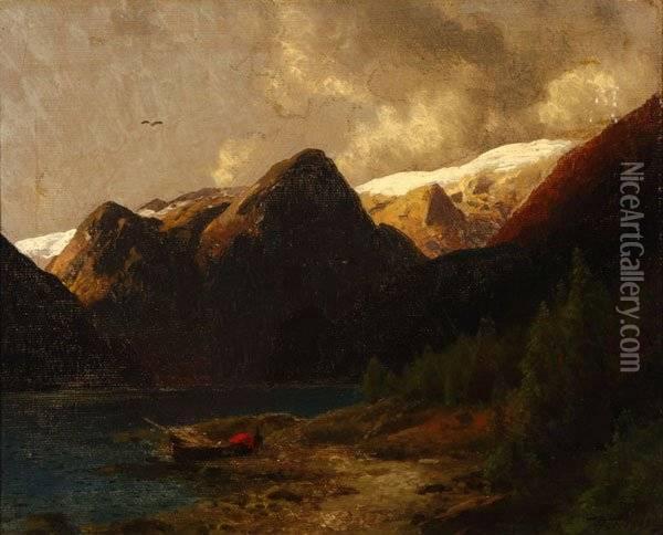Essefjord Near Balestrand Oil Painting - Herman Herzog