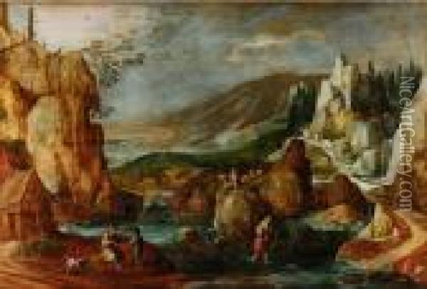 Die Furt Im Gebirge Oil Painting - Frans de Momper