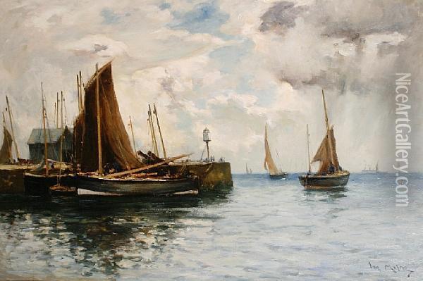 Harbour Scene Oil Painting - Joseph Milner