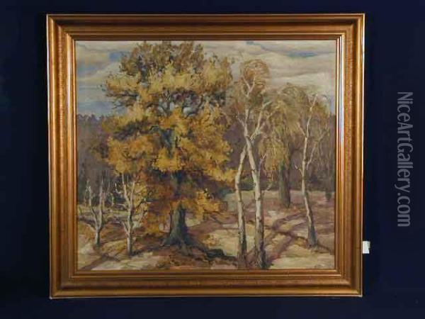 Herbstwald Oil Painting - Harry Erdmann