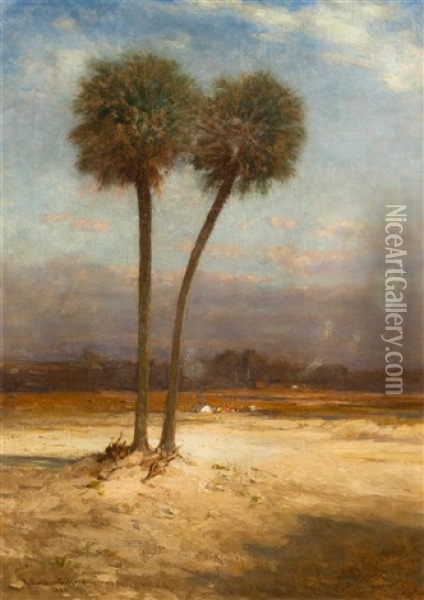 Two Palm Trees Oil Painting - Robert Swain Gifford