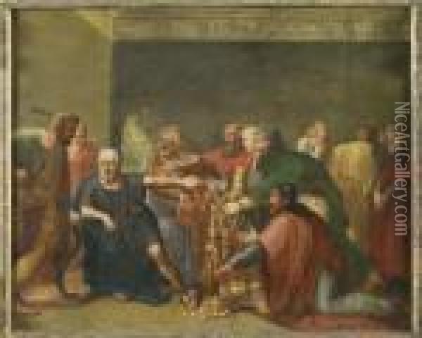 Hippocrate Refuse Les Presents D'artaxerxes Pour Mettre Un Terme A La Peste En Perse Oil Painting - Anne-Louis Girodet de Roucy-Triosson