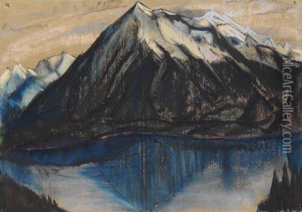 Bergsee Vorschneebedecktem Gebirge Oil Painting - Kathe Lowenthal