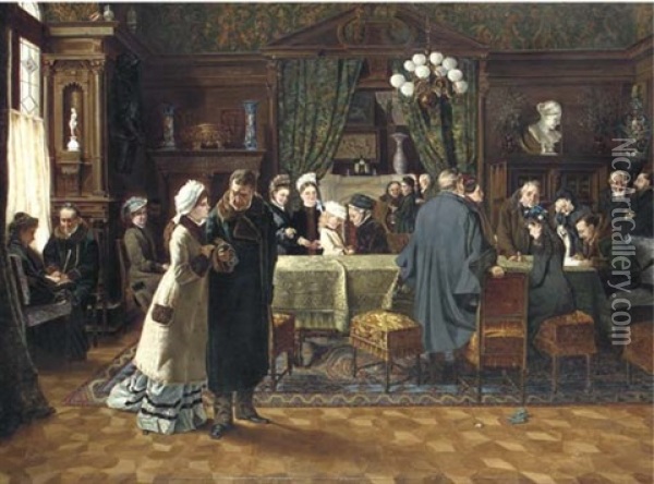 The Last Will And Testament Oil Painting - Christian Ludwig Bokelmann