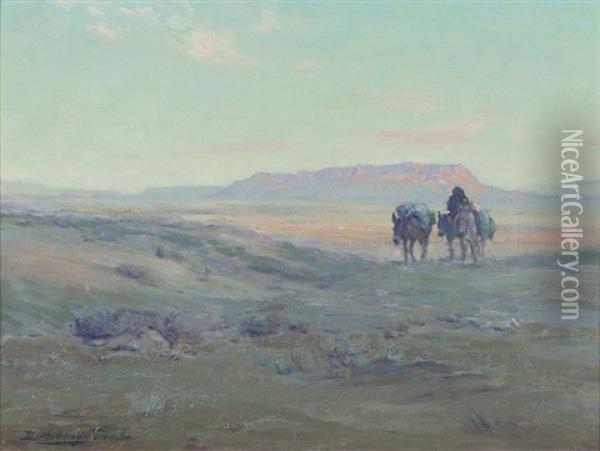 Desert Twilight Oil Painting - Bertha Menzler Peyton
