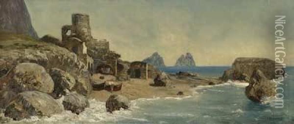 Strand Auf Capri Oil Painting - Johann Heinrich Limpert