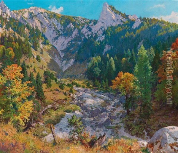 The Griesgraben Near Krumpen In Southern Styria Oil Painting - Carl Lorenz
